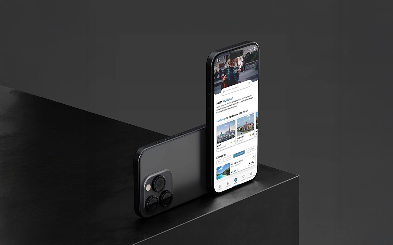 App-Oberfläche für Trawalk: intuitive Reiseplanung mit modernem UI-Design