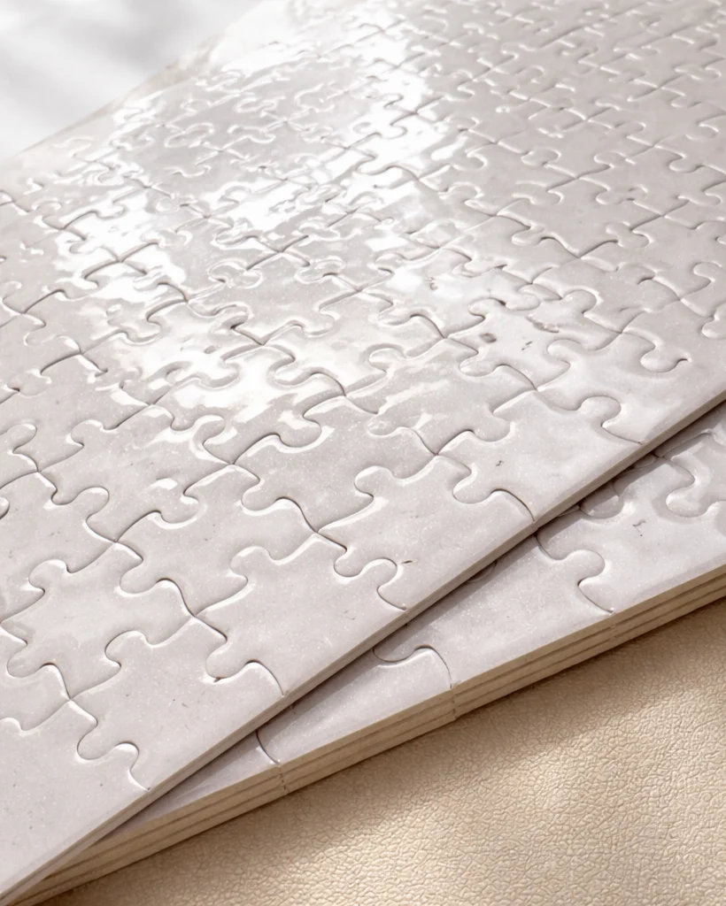 Personalisiertes Puzzle als Einladung zur Firmung mit Foto, blauem Design und individuellem Text, gestaltet von der Werbeagentur teyape.design in Graz.