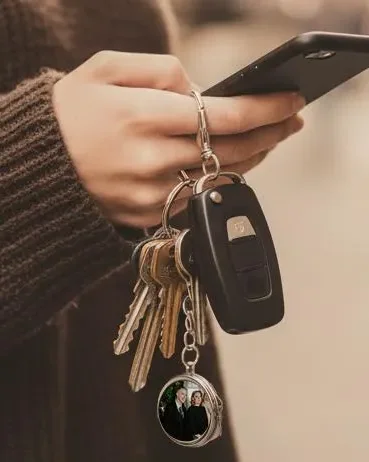 Personalisierter Schlüsselanhänger Spiegel mit Foto oder Logo | teyape.design Graz