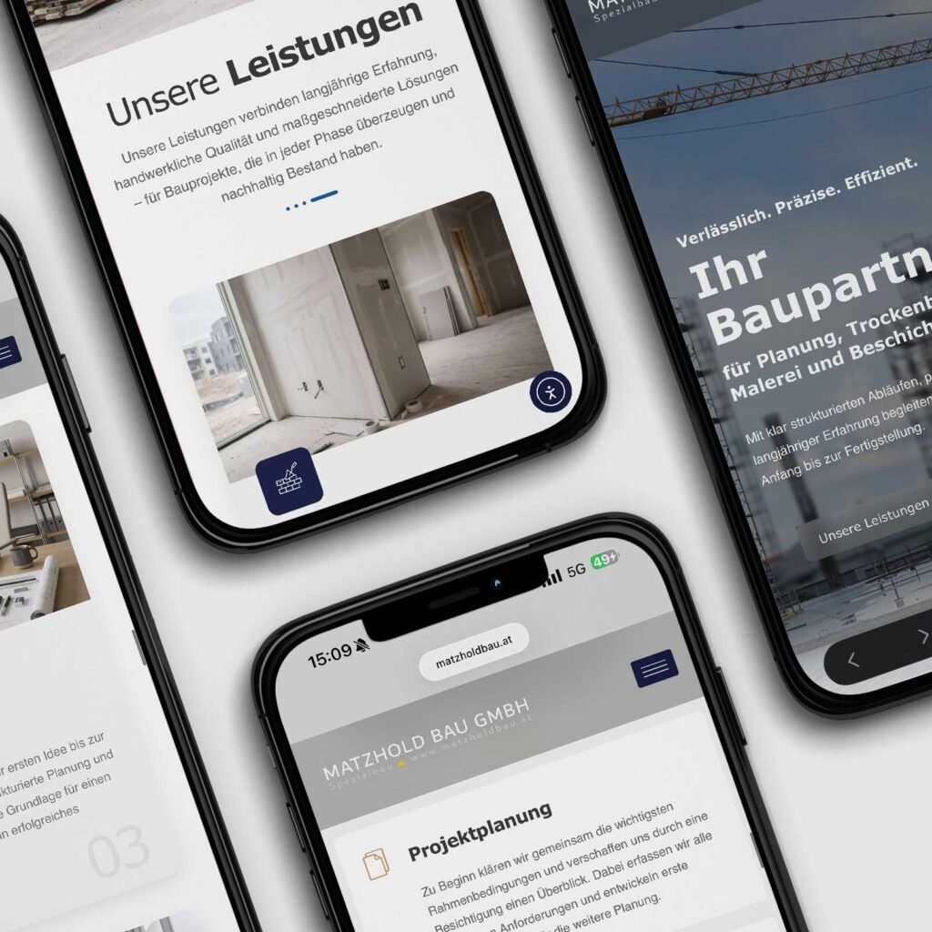 Responsive Webdesign für Matzhold Bau GmbH